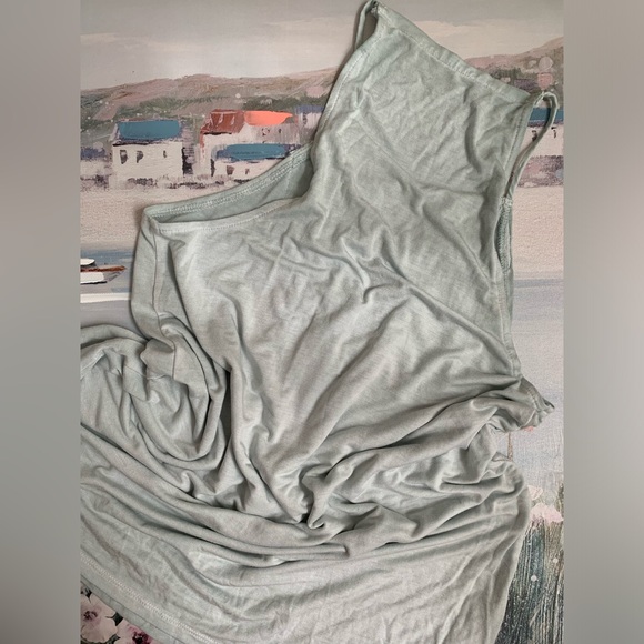 American Eagle Dainty Soft Teal Tank Top Lace Front - Picture 4 of 10